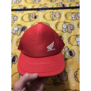 Honda Red Mesh Snapback Truckers Hat Men's